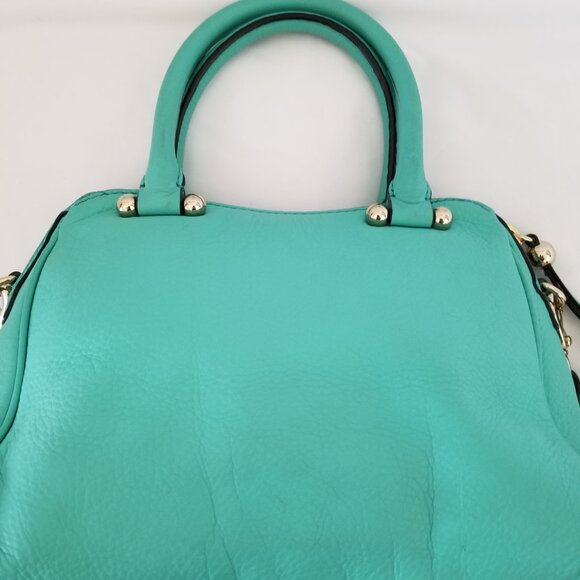 Kate Spade Soft Pebbled Leather Green Satchel Purse Charles Street - Picture 4 of 8